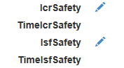 Icr and ISF values for the Safety System